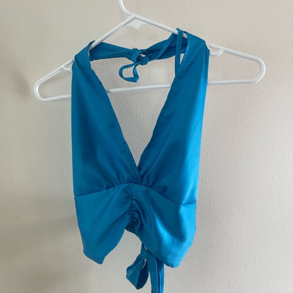 Pepper Mayo open back halter top